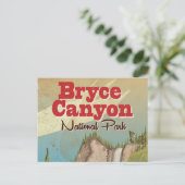 Bryce Canyon Vintage Travel Poster Briefkaart (Staand voorkant)