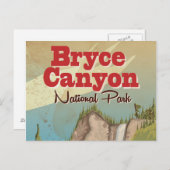 Bryce Canyon Vintage Travel Poster Briefkaart (Voorkant / Achterkant)