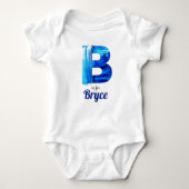 Bryce Name openbaart Letter Boy Blue Paint Newborn Romper (Voorkant)