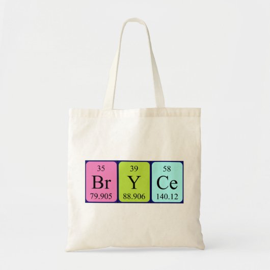 Bryce periodieke table name canvas tas (Voorkant)