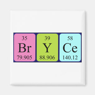 Bryce periodieke table name magnet