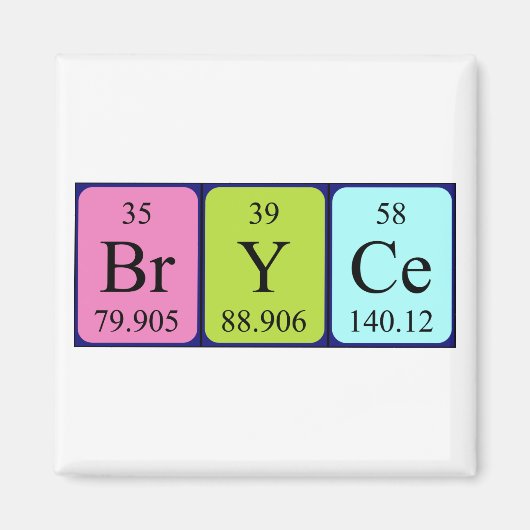 Bryce periodieke table name magnet (Voorkant)