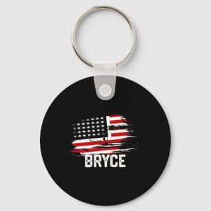 Bryce USA vlag gepersonaliseerd 4 juli Bryce Sleutelhanger