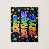 "BRYCE" voornaam, geun "HAPPY BIRTHDAY" Legpuzzel (Verticaal)