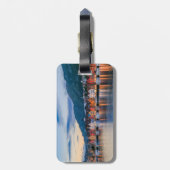 Bryggen Bergen Norway gestiliseerd Bagagelabel (Achterkant verticaal)