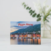 Bryggen Bergen Norway gestiliseerd Briefkaart (Staand voorkant)