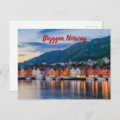Bryggen Bergen Norway gestiliseerd Briefkaart (Voorkant / Achterkant)