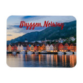 Bryggen Bergen Norway gestiliseerd Magneet (Horizontaal)