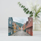 Bryggen Bergen Norway Street Briefkaart (Staand voorkant)