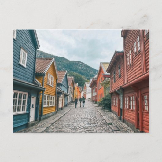 Bryggen Bergen Norway Street Briefkaart (Voorkant)