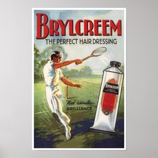 Brylcreem Man Tennis Ad Poster (Voorkant)