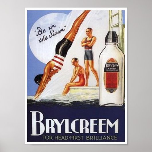 Brylcrème in de swim Poster (Voorkant)