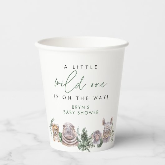 BRYN Cute Oerwoud Safari Baby Animal Baby shower Papieren Bekers (Voorkant)