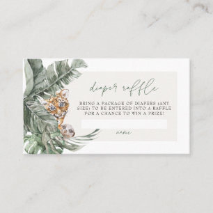 BRYN Cute Oerwoud Safari Baby shower Diaper Raffle Plaatskaartje