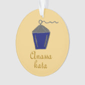 Bryn Mawr Lantern Dark Blue Anassa Kata Gold Ornament (voorkant)