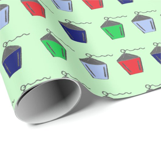 Bryn Mawr Lantern Mint Green Wrapping Paper Cadeaupapier (Rol Hoek)