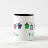 Bryn Mawr Lantern Step Sing White Cotton Face Mas Tweekleurige Koffiemok (Center)