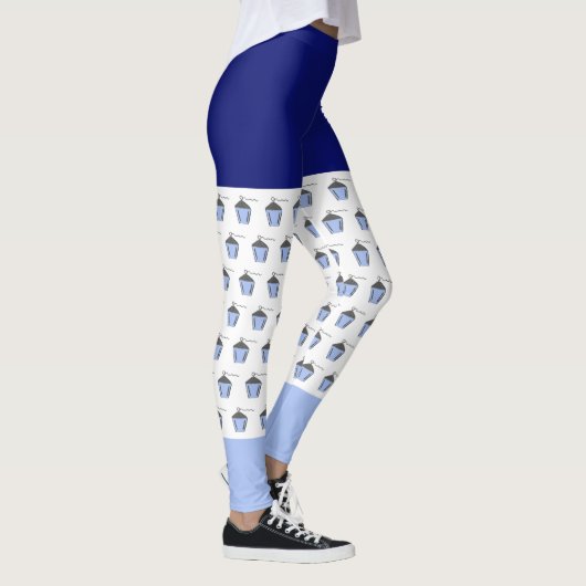 Bryn Mawr Light Blue Lantern Pattern Leggings (Rechts)