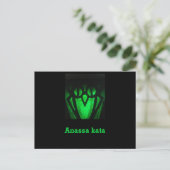 Bryn Mawr Owl Lantern Green briefkaart (Staand voorkant)
