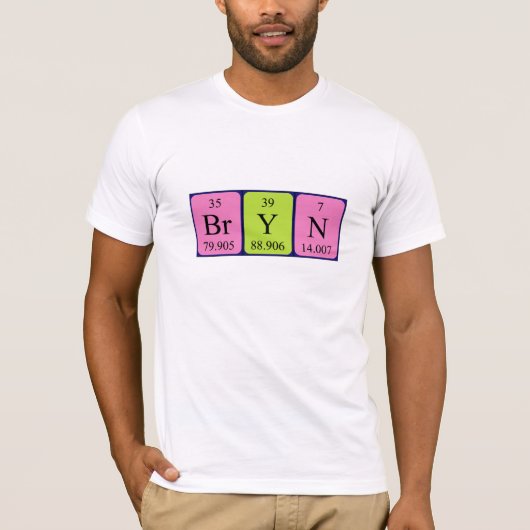 Bryn shirt met periodieke tabelnamen (Voorkant)