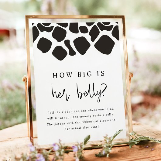 BRYNDLE Dier Koeienprint Hoe Groot is Haar Buik Sp Poster