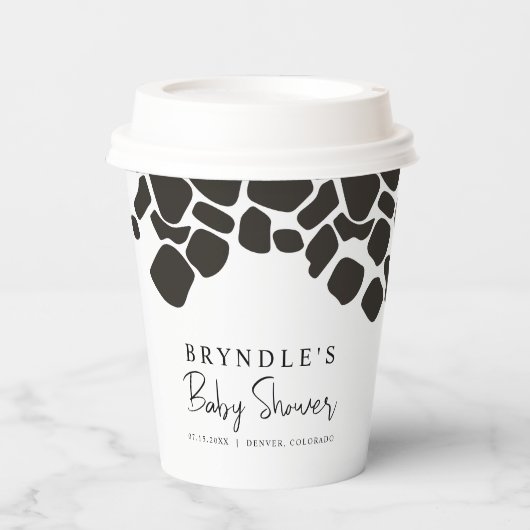 BRYNDLE Modern Koe Print Baby shower Papieren Bekers (Voorkant)