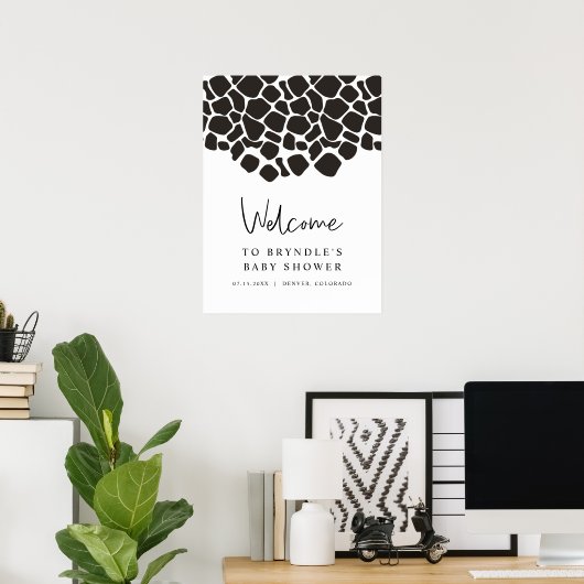 BRYNDLE Moderne Koe AfdrukBaby shower Welkom Poster (Thuiskantoor)