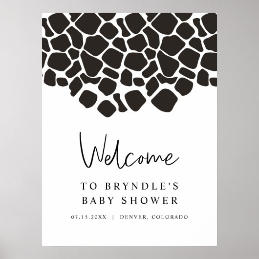 BRYNDLE Moderne Koe AfdrukBaby shower Welkom Poster (Voorkant)
