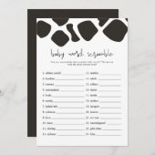 BRYNDLE Moderne Koe Afdrukken Baby Word Scramble G Kaart (Voorkant / Achterkant)