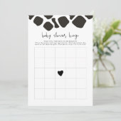 BRYNDLE Moderne Koe de Bingo van het Baby shower v Kaart (Staand voorkant)