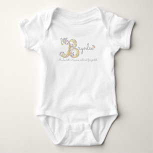 Brynlee meisjes met de naam B monogram baby appare Romper