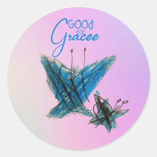 Brynna's Grace Vlinder - Ronde Sticker (Voorkant)