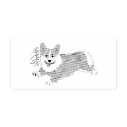 Brynwood's Running Corgi Rubber Stamp Rubberstempel (Afrduk)
