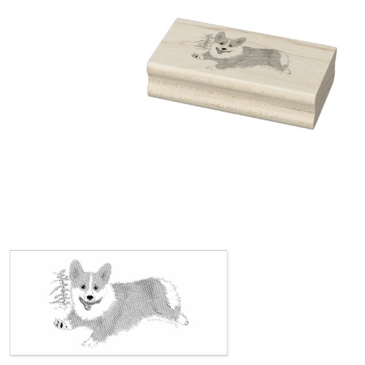 Brynwood's Running Corgi Rubber Stamp Rubberstempel (Gestempeld)