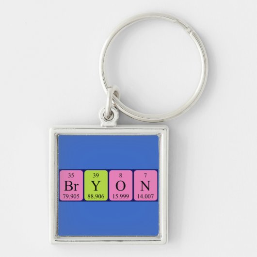 Bryon periodieke lijstnaam keyring sleutelhanger (Voorkant)