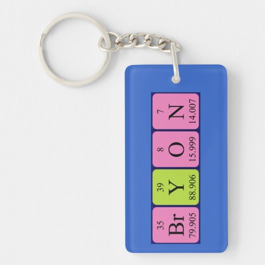 Bryon periodieke lijstnaam keyring sleutelhanger (Voorkant)