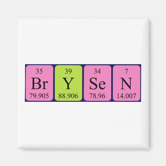 Brysen periodieke lijstnaam magnet (Voorkant)