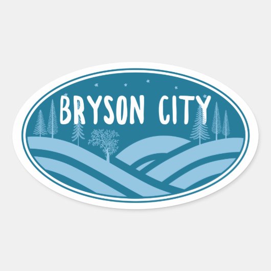 Bryson City North Carolina Ovale Sticker (Voorkant)