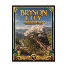 Bryson City North Carolina Vintage Art Deco Gouden