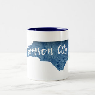 Bryson City North Carolina Wood Grain Tweekleurige Koffiemok