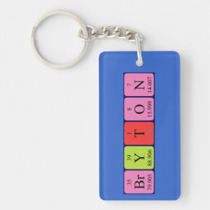 Bryton periodieke lijstnaam keyring sleutelhanger