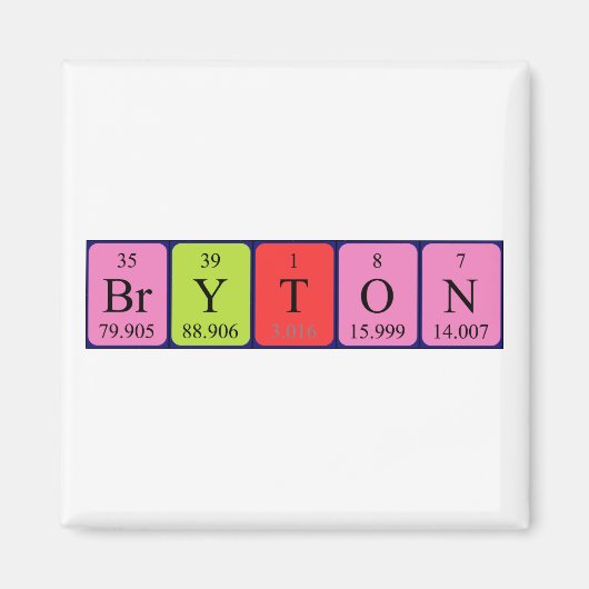 Bryton periodieke table name magnet (Voorkant)