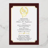 BS - Bachelor of Arts Degree College Graduation Folie Uitnodiging (Voorkant)