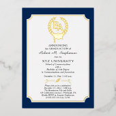 BS - Bachelor of Arts Degree College Graduation Folie Uitnodiging (Voorkant)