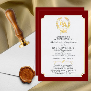 BS - Bachelor of Arts Diploma Universiteit Afstude Folie Uitnodiging