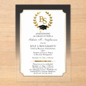 BS - Bachelor of Science Degree College Graduation Acryl Uitnodigingen (Voorkant)