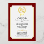 BS - Bachelor of Science Degree College Graduation Folie Uitnodiging (Voorkant)