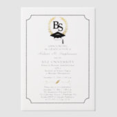 BS - Bachelor of Science Degree College Graduation Vellum Uitnodigingen (Voorkant)