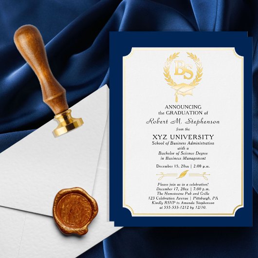 BS - Bachelor of Science-diploma universitaire afr Folie Uitnodiging