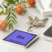 Bs - Blue Steel Grappig Chemie Elementsymbool T-sh Sleutelhanger (Zijkant)